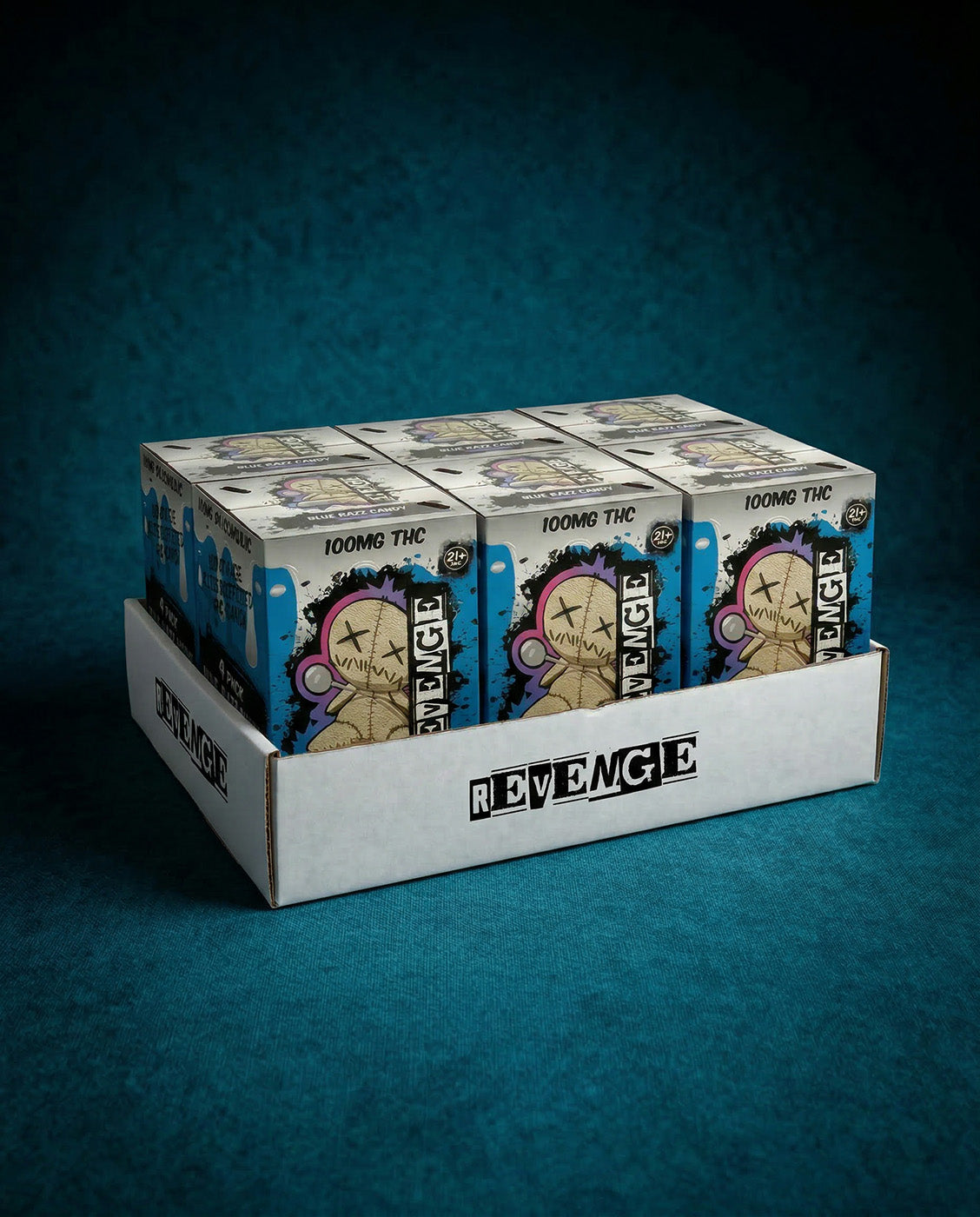 Revenge THC Soda - Blue Razz Candy - 100MG-3