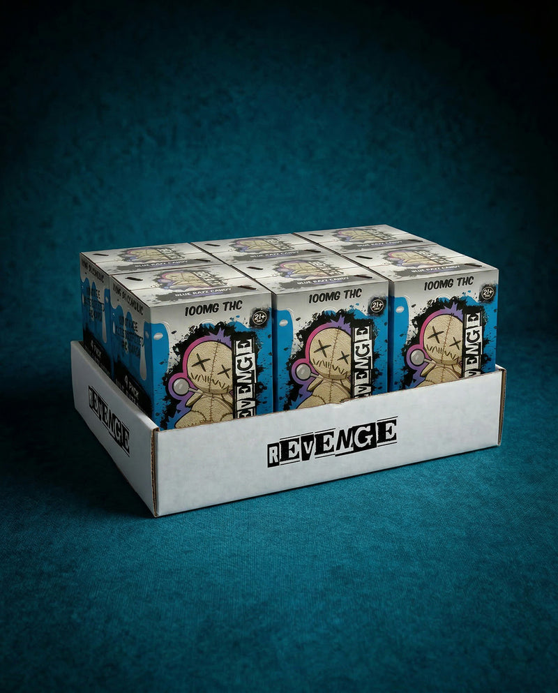 Revenge THC Soda - Blue Razz Candy - 100MG-3