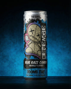 Revenge THC Soda - Blue Razz Candy - 100MG-1